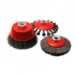 Leman - Lot De 3 Brosses Conique / Cuvette En Fil Acier Ondulé Torsadé