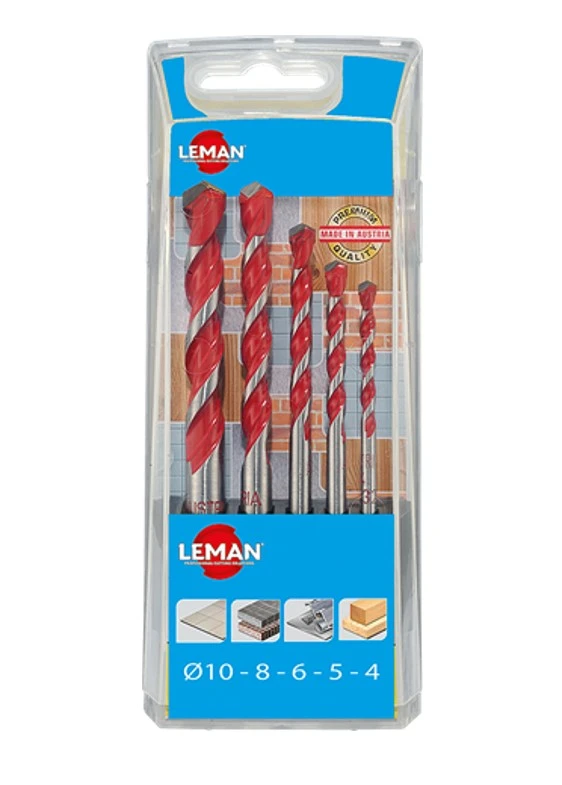 LEMAN - Coffret 5 Forets Cylindriques Multi-matériaux ø 4 / 5 / 6 / 8 Et 10 Mm 1 LEMAN - Coffret 5 Forets Cylindriques Multi-matériaux ø 4 / 5 / 6 / 8 Et 10 Mm