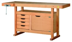 OUTIFRANCE - 0013156 Établi Bois à Caisson - 1500x500 Mm - 1 Porte / 4 Tiroirs