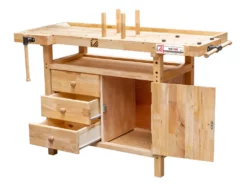 HOLZMANN - WB138C - Établi En Bois Massif Longueur De 1380 Mm Avec 3 Tiroirs -Outillage Boutique HOLZMANN WB138C etabli en bois massif longueur de 1380 m 3