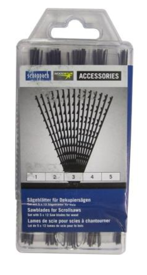 SCHEPPACH - Kit De 5 X 12 Lames De Scie à Chantourner Sans Ergots, Pour Le Bois 1 SCHEPPACH - Kit De 5 X 12 Lames De Scie à Chantourner Sans Ergots, Pour Le Bois