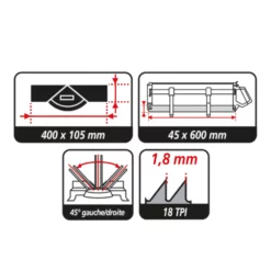 PEUGEOT -ENERGYSAW-600 Scie à Onglet Manuelle 3 Sec - 600mm Avec Embase Bois MDF Et Table ABS -Outillage Boutique PEUGEOT ENERGYSAW 600 Scie a onglet manuelle 3 sec 600mm 4