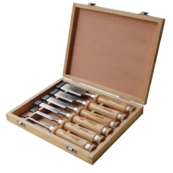 HOLZMANN - SES6TLG - Coffret De 6 Ciseaux à Bois HSS - Largeur 6 à 38 Mm -Outillage Boutique SES6TLG Coffret de 6 Ciseaux a Bois