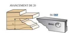 Forézienne MFLS ZAK - Avancement > à 15, Rainure De 6 Avec Couteaux 561010, 561060, 561012, 561062 Ref 561757