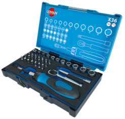 LEMAN - Coffret De Douilles 1/4'' + Embouts 36 Pièces