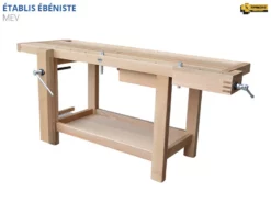 ETABLIS FRANCOIS ÉTABLIS FRANÇOIS - MEV Etablis D'ébéniste Avec Presse Avant Verticale VE24 -Outillage Boutique etabli bois etabli ebeniste MER en hetre massif avec pre