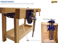 ETABLIS FRANCOIS - ESC Etablis Sculpteur / Luthier Avec Presse Avant à Serrage Rapide PR52 (presse Avec Système De Débrayage Rapide Et Automatique) -Outillage Boutique presse rapide etablis PR52 2